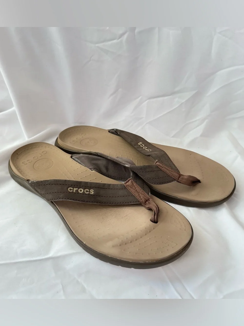 Crocs Mens Yukon Vista II LiteRide Flip-Flop Sandal Espresso Lightweight Sz 11